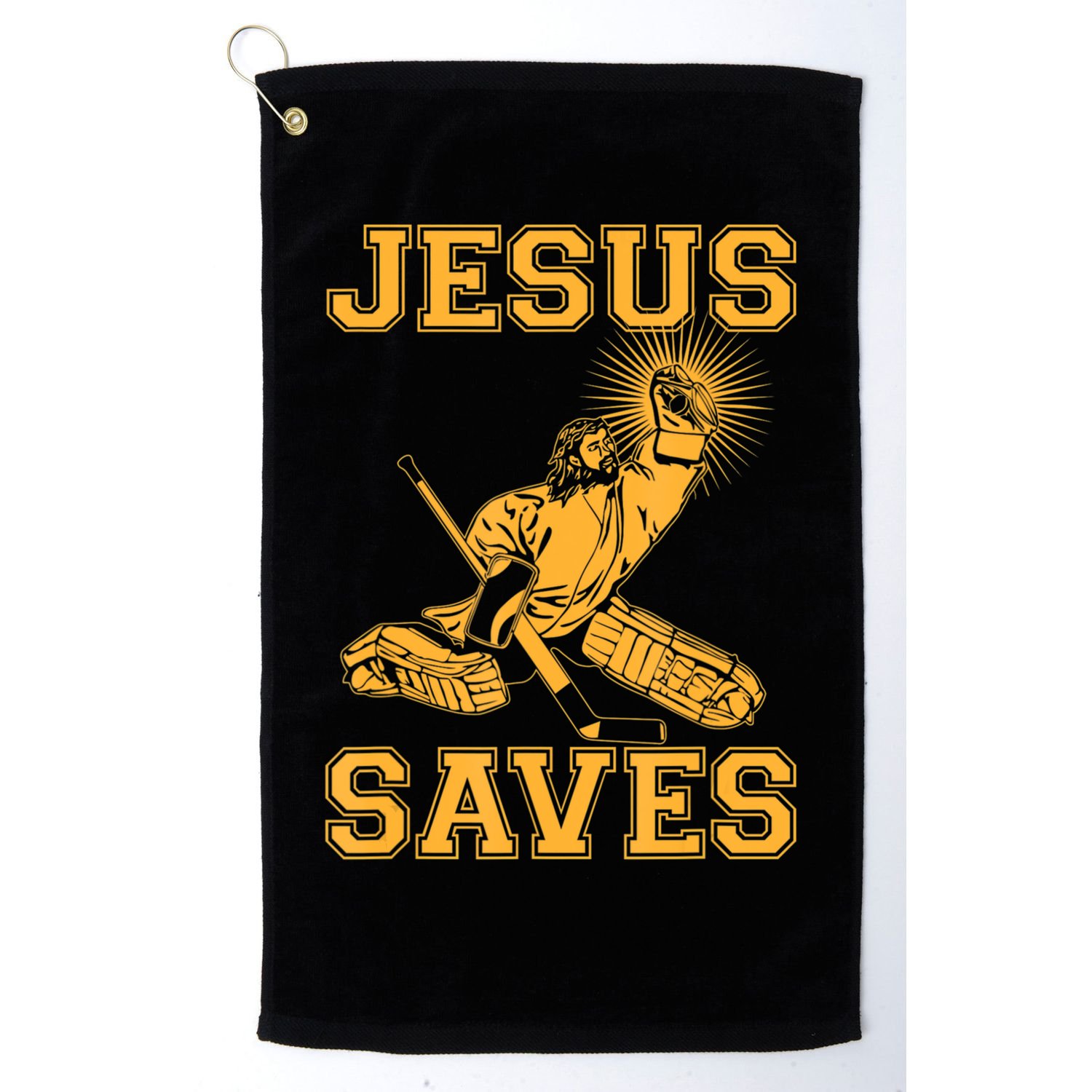 Jesus Saves Hockey Golf Towel