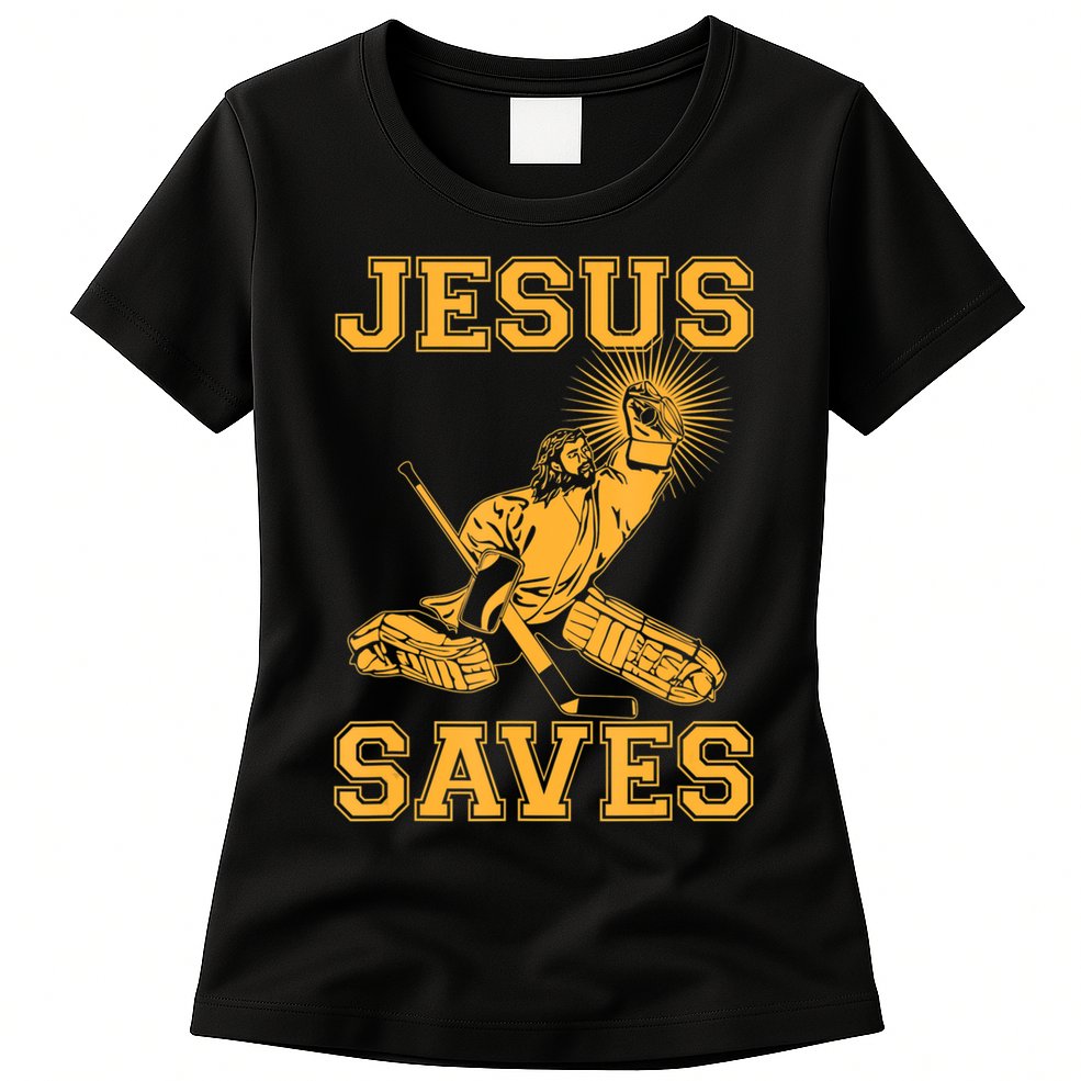 Jesus Saves Hockey Womens T-Shirt