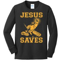 Jesus Saves Hockey Kids Long Sleeve Shirt