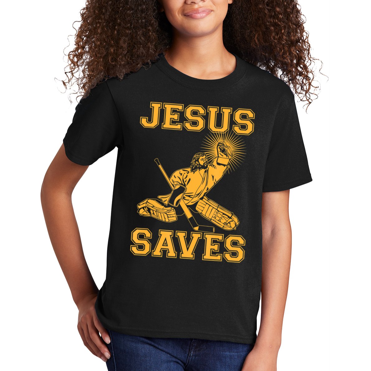 Jesus Saves Hockey Kids T-Shirt