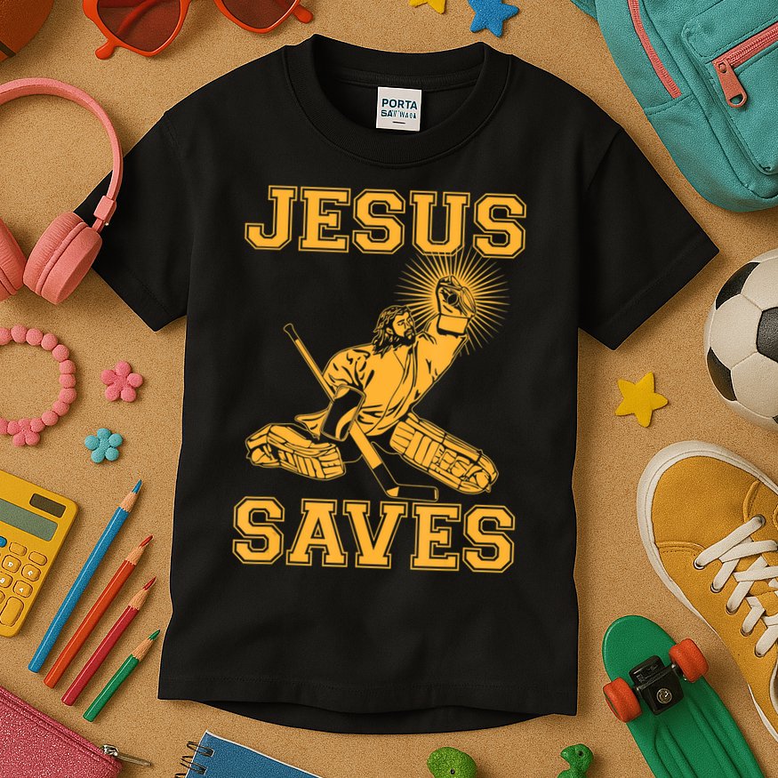 Jesus Saves Hockey Kids T-Shirt