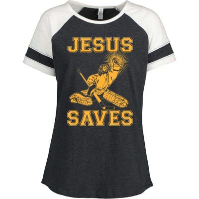 Jesus Saves Hockey Enza Ladies Jersey Colorblock Tee