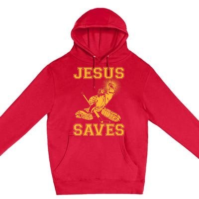 Jesus Saves Hockey Premium Pullover Hoodie