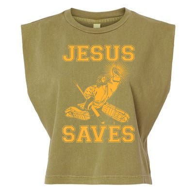 Jesus Saves Hockey Garment-Dyed Women's Muscle Tee