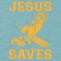 Jesus Saves Hockey Sueded Cloud Jersey T-Shirt