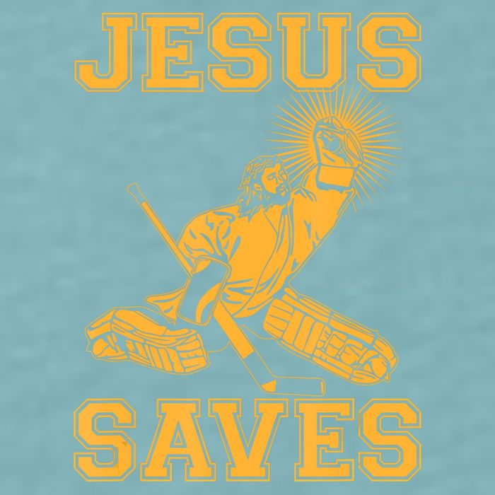 Jesus Saves Hockey Sueded Cloud Jersey T-Shirt