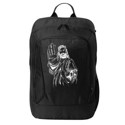Jesus Stop Hand Sign City Backpack