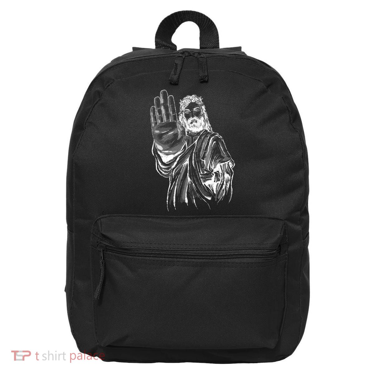 Jesus Stop Hand Sign 16 in Basic Backpack