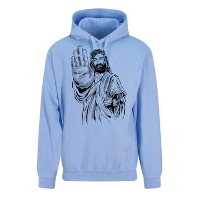 Jesus Stop Hand Sign Unisex Surf Hoodie