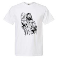 Jesus Stop Hand Sign Garment-Dyed Heavyweight T-Shirt