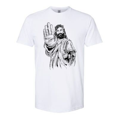 Jesus Stop Hand Sign Softstyle® CVC T-Shirt