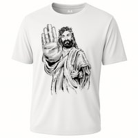 Jesus Stop Hand Sign Cooling Performance Crew T-Shirt