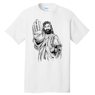 Jesus Stop Hand Sign Tall T-Shirt