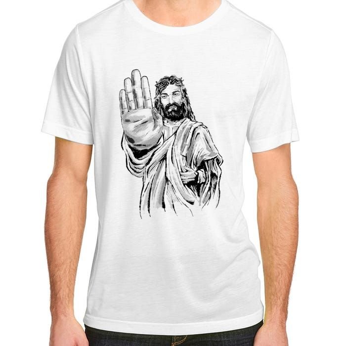 Jesus Stop Hand Sign Adult ChromaSoft Performance T-Shirt