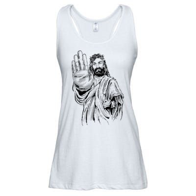 Jesus Stop Hand Sign Ladies Essential Flowy Tank