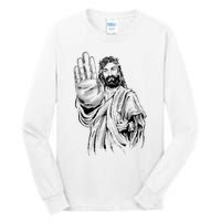 Jesus Stop Hand Sign Tall Long Sleeve T-Shirt