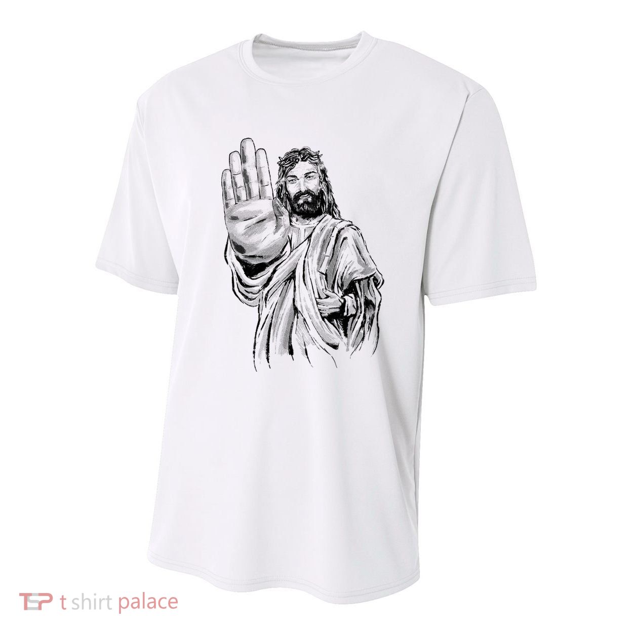 Jesus Stop Hand Sign Youth Performance Sprint T-Shirt