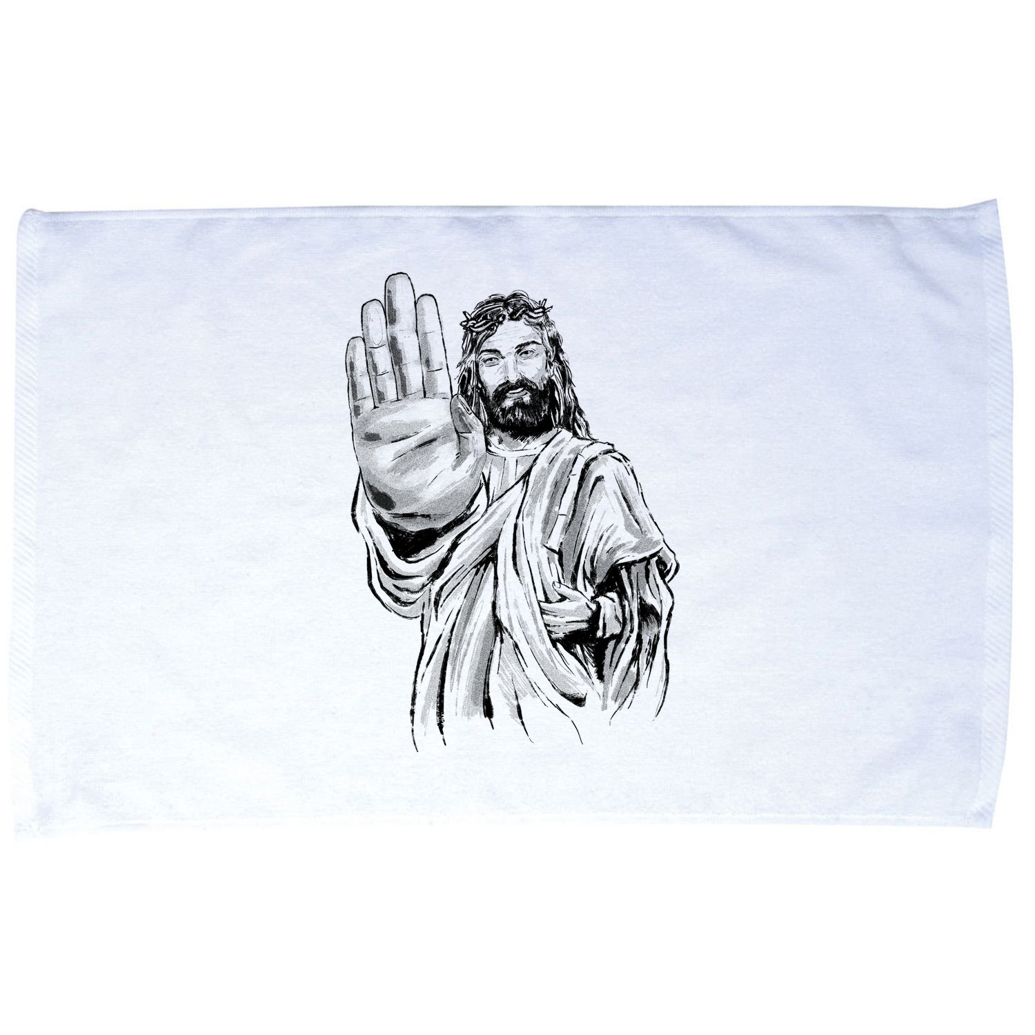 Jesus Stop Hand Sign Microfiber Hand Towel
