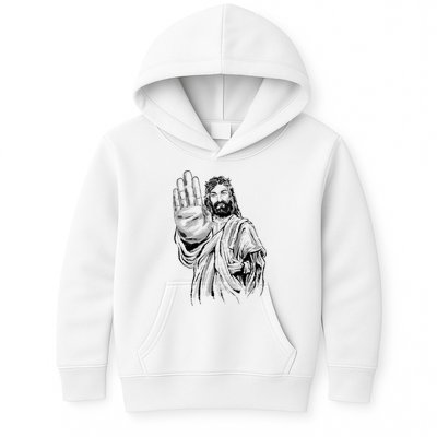 Jesus Stop Hand Sign Kids Hoodie