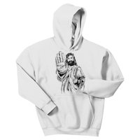 Jesus Stop Hand Sign Kids Hoodie