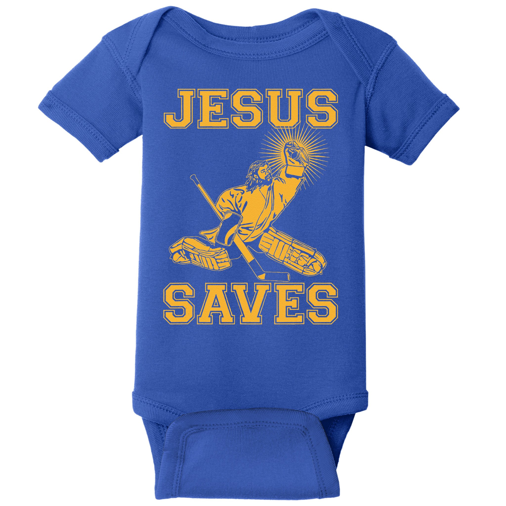 Jesus Saves Hockey Baby Bodysuit