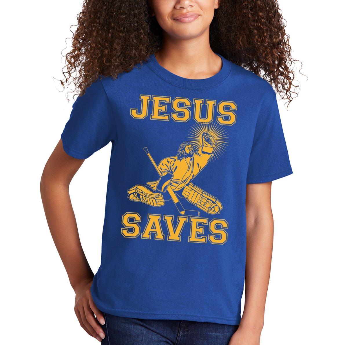 Jesus Saves Hockey Kids T-Shirt