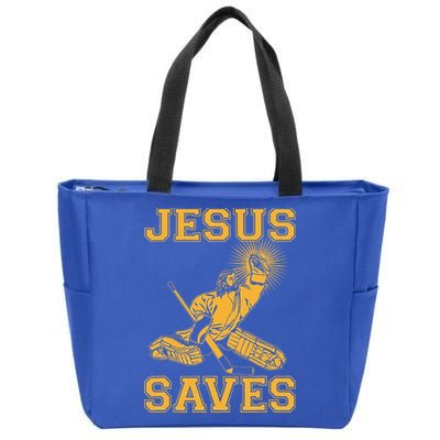 Jesus Saves Hockey Zip Tote Bag