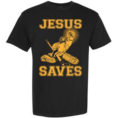 Jesus Saves Hockey Garment-Dyed Heavyweight T-Shirt