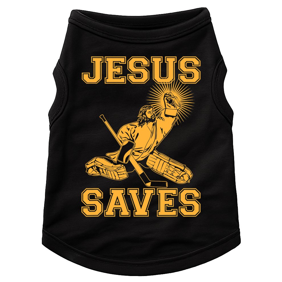 Jesus Saves Hockey Doggie Tank