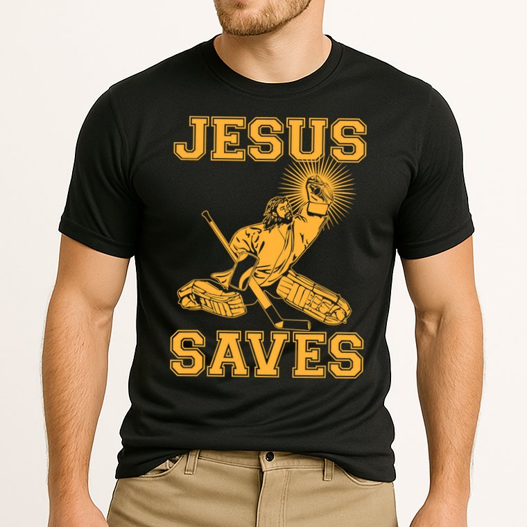 Jesus Saves Hockey Cooling Performance Crew T-Shirt