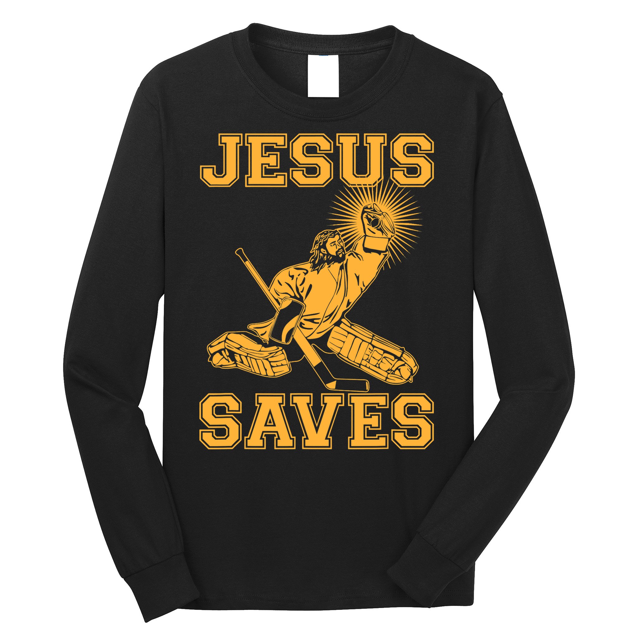 Jesus Saves Hockey Long Sleeve Shirt
