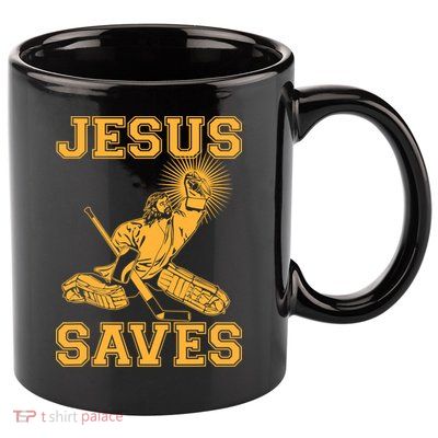 Jesus Saves Hockey 11oz C Handle Ceramic Mug