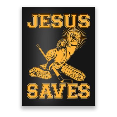 Jesus Saves Hockey Poster