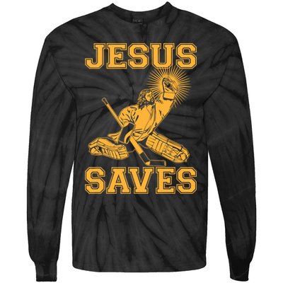 Jesus Saves Hockey Tie-Dye Long Sleeve Shirt