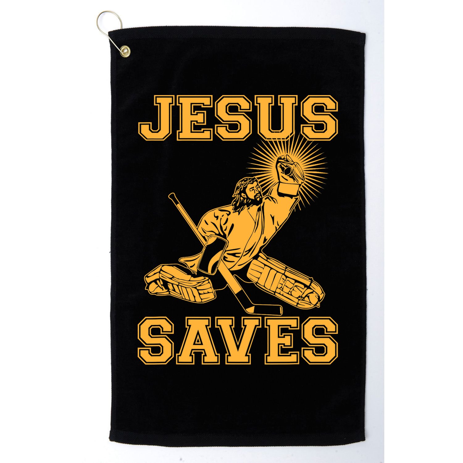 Jesus Saves Hockey Golf Towel