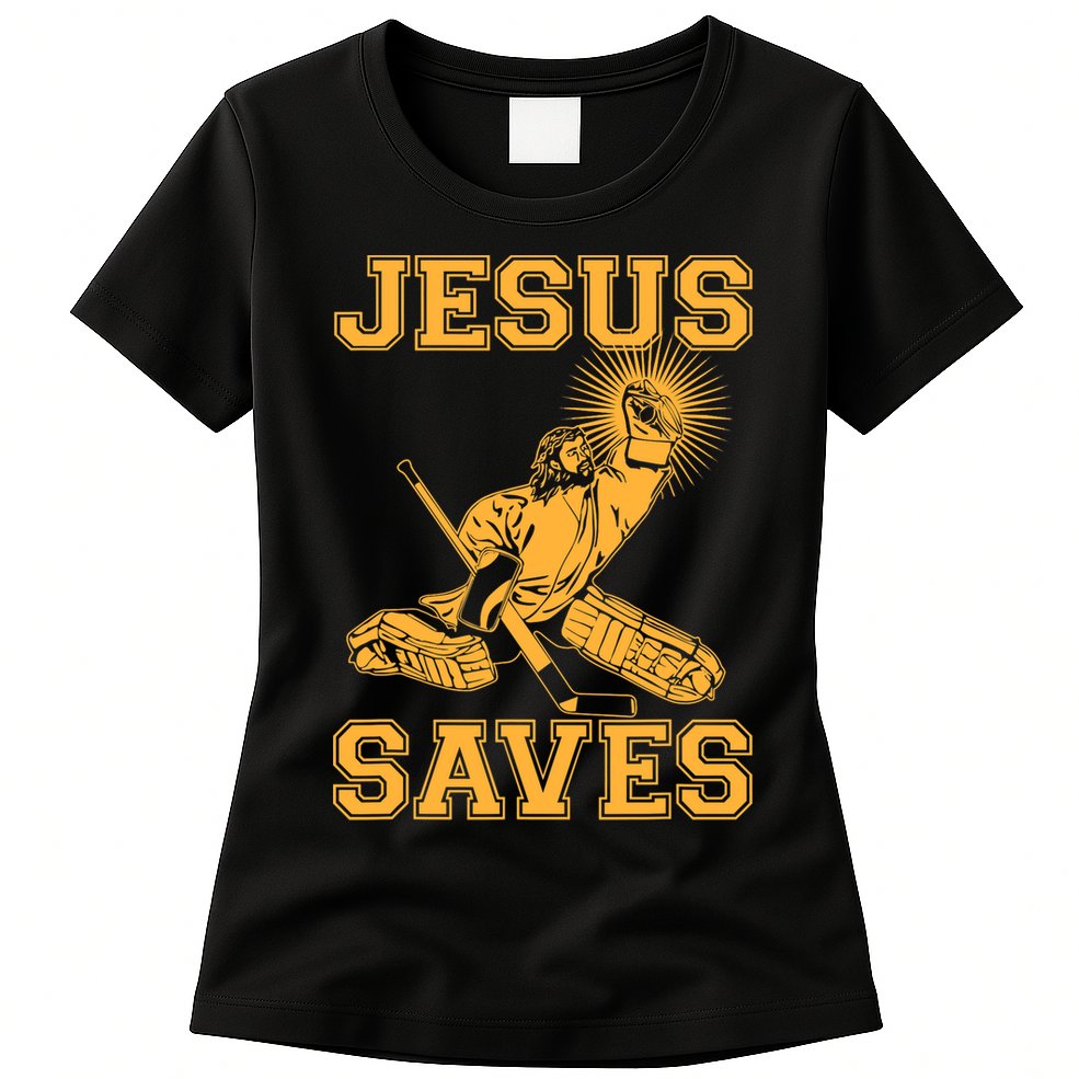 Jesus Saves Hockey Womens T-Shirt