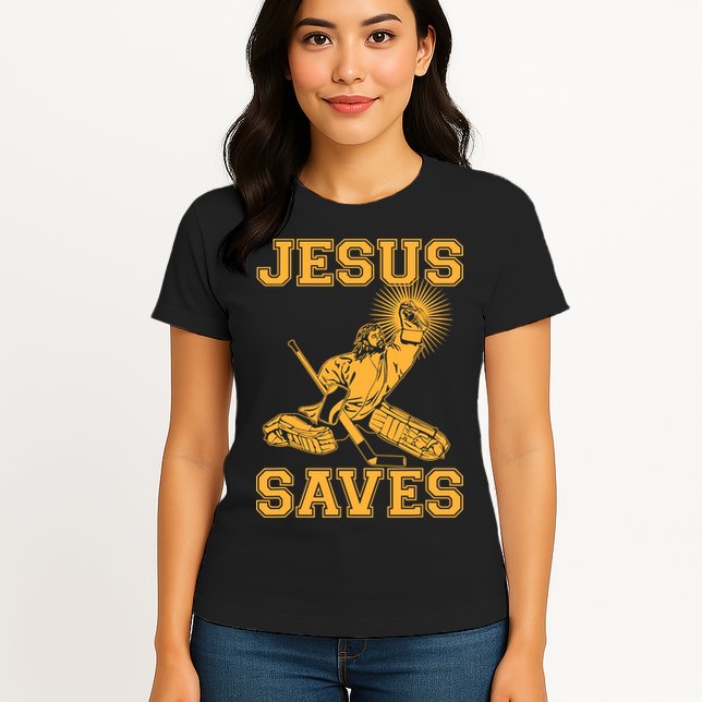 Jesus Saves Hockey Womens T-Shirt