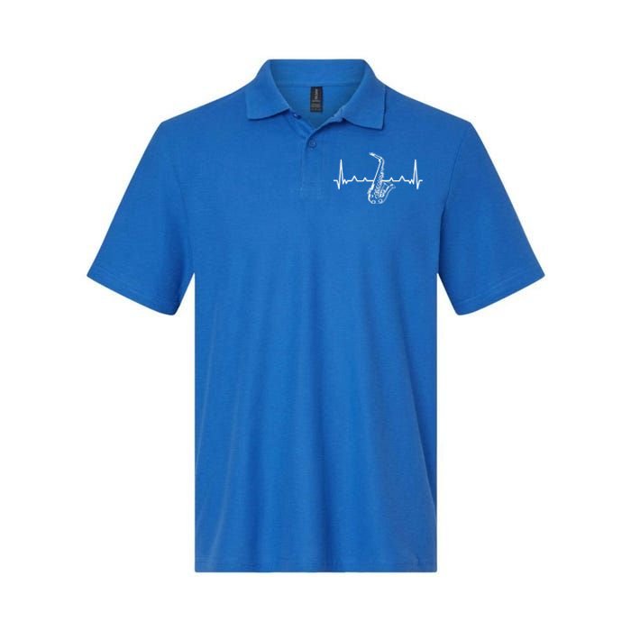 Jazz Saxophone Heartbeat For Jazz Music Lover Sax Musician Gift Softstyle Adult Sport Polo