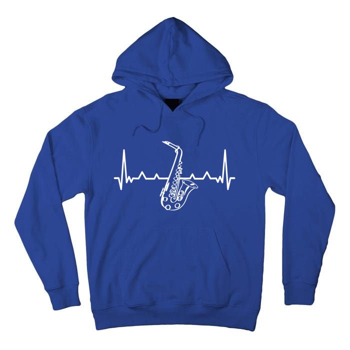 Jazz Saxophone Heartbeat For Jazz Music Lover Sax Musician Gift Tall Hoodie