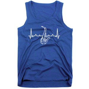 Jazz Saxophone Heartbeat For Jazz Music Lover Sax Musician Gift Tank Top