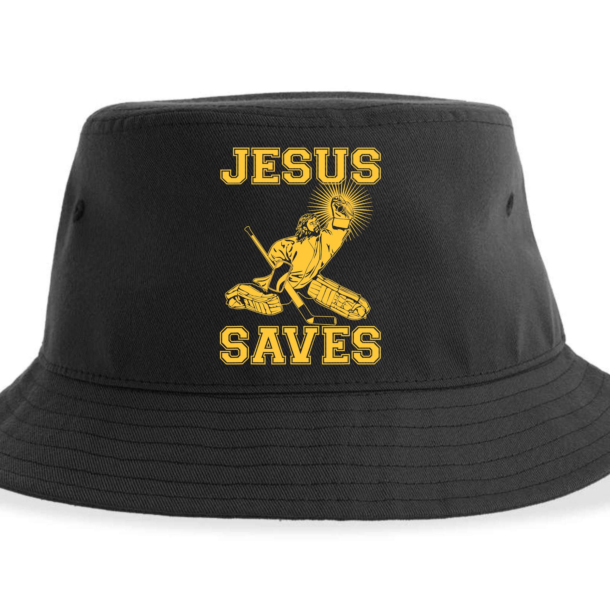 Jesus Saves Hockey Sustainable Bucket Hat