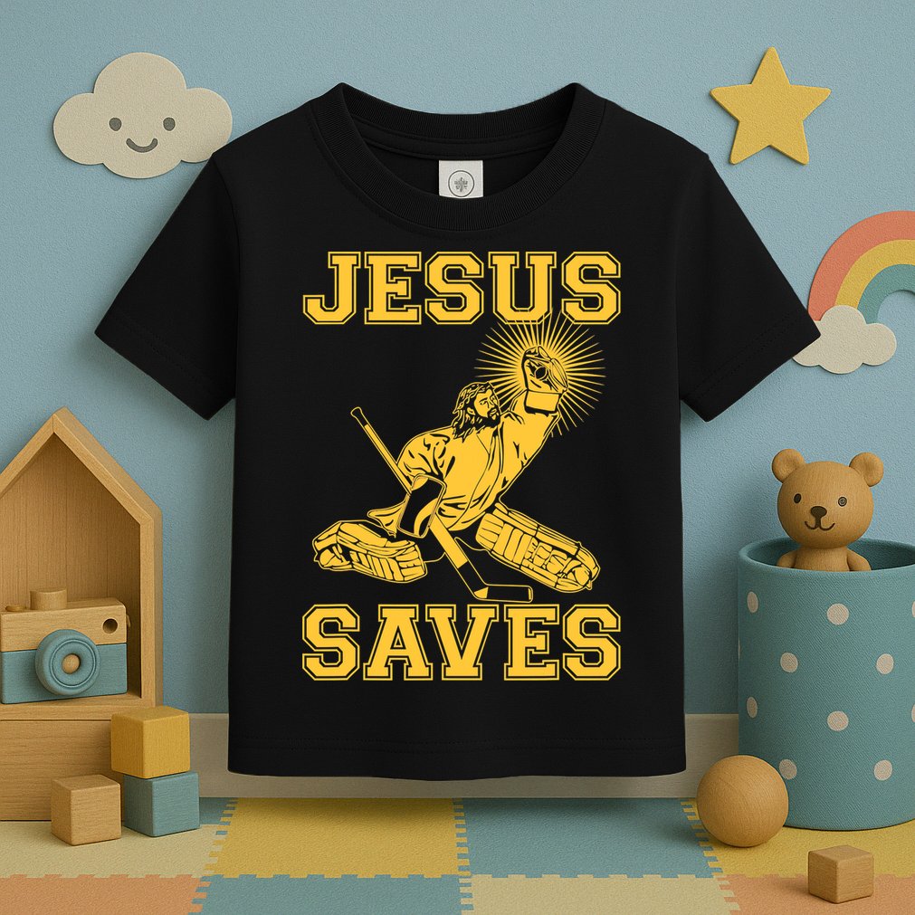 Jesus Saves Hockey Toddler T-Shirt