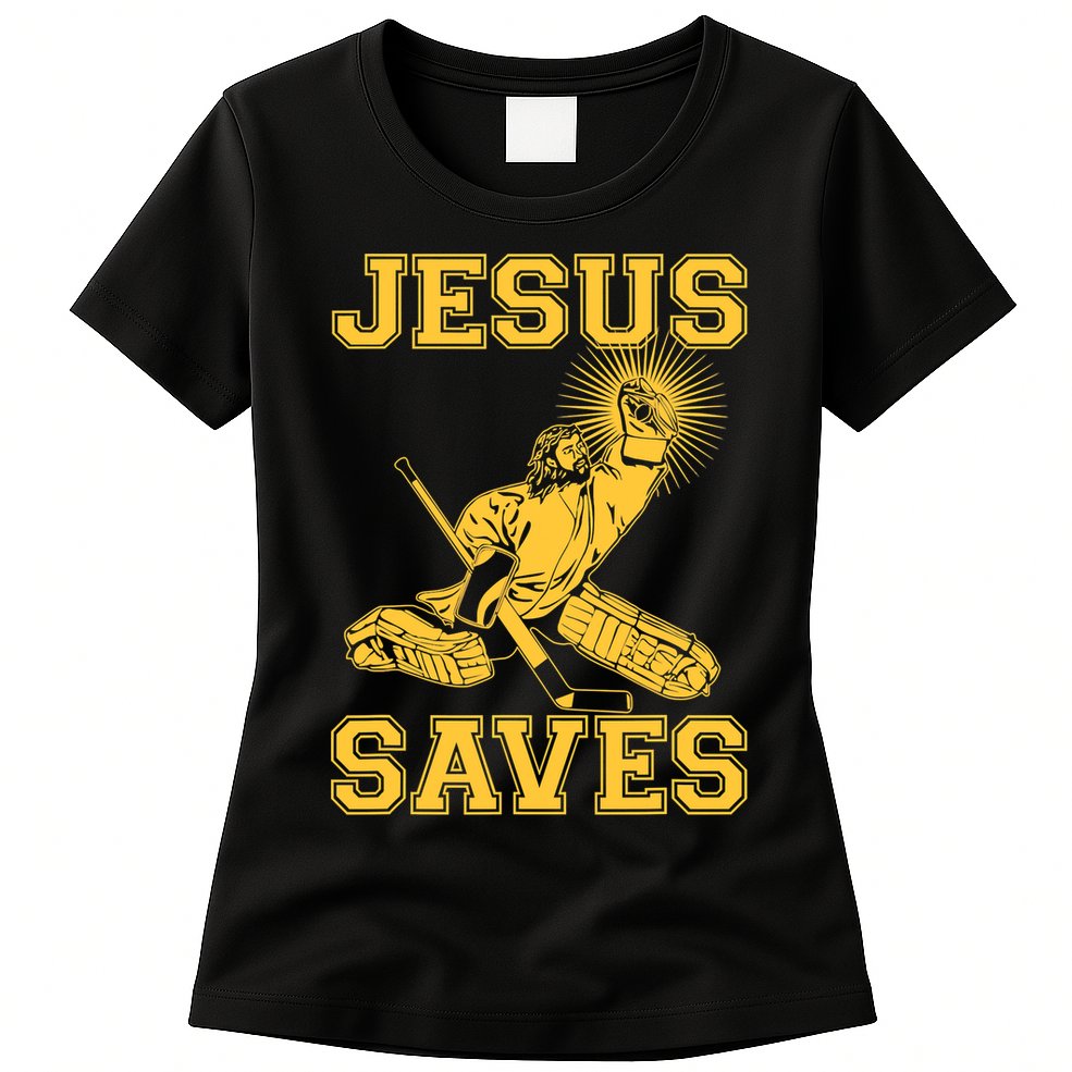 Jesus Saves Hockey Womens T-Shirt