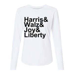 Jason Sudeikis Harris Walz Joy Liberty Womens Cotton Relaxed Long Sleeve T-Shirt