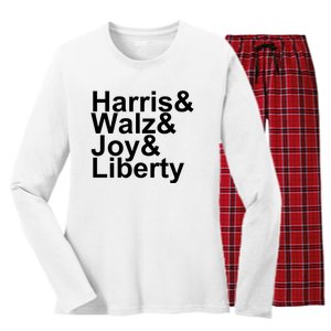 Jason Sudeikis Harris Walz Joy Liberty Women's Long Sleeve Flannel Pajama Set 