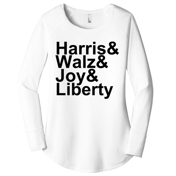 Jason Sudeikis Harris Walz Joy Liberty Women's Perfect Tri Tunic Long Sleeve Shirt