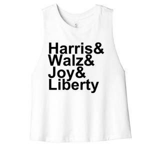 Jason Sudeikis Harris Walz Joy Liberty Women's Racerback Cropped Tank