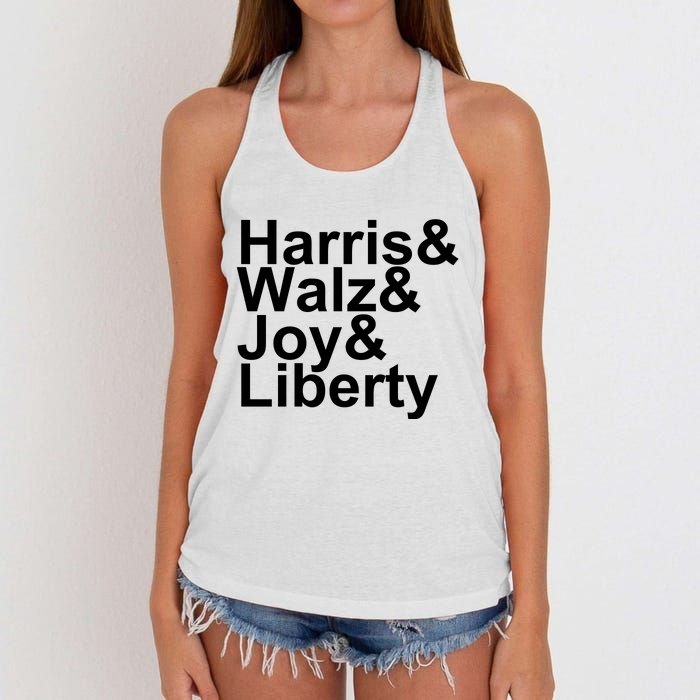 Jason Sudeikis Harris Walz Joy Liberty Women's Knotted Racerback Tank