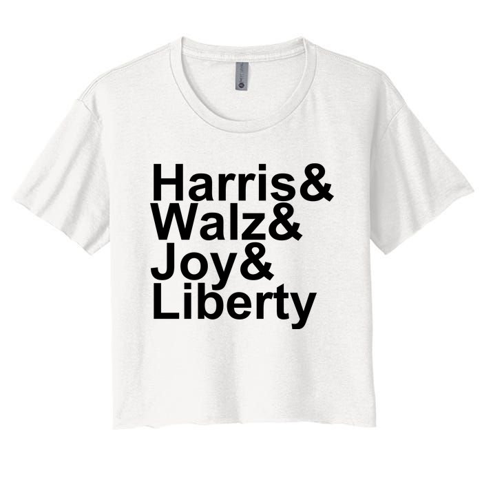 Jason Sudeikis Harris Walz Joy Liberty Women's Crop Top Tee