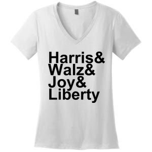 Jason Sudeikis Harris Walz Joy Liberty Women's V-Neck T-Shirt